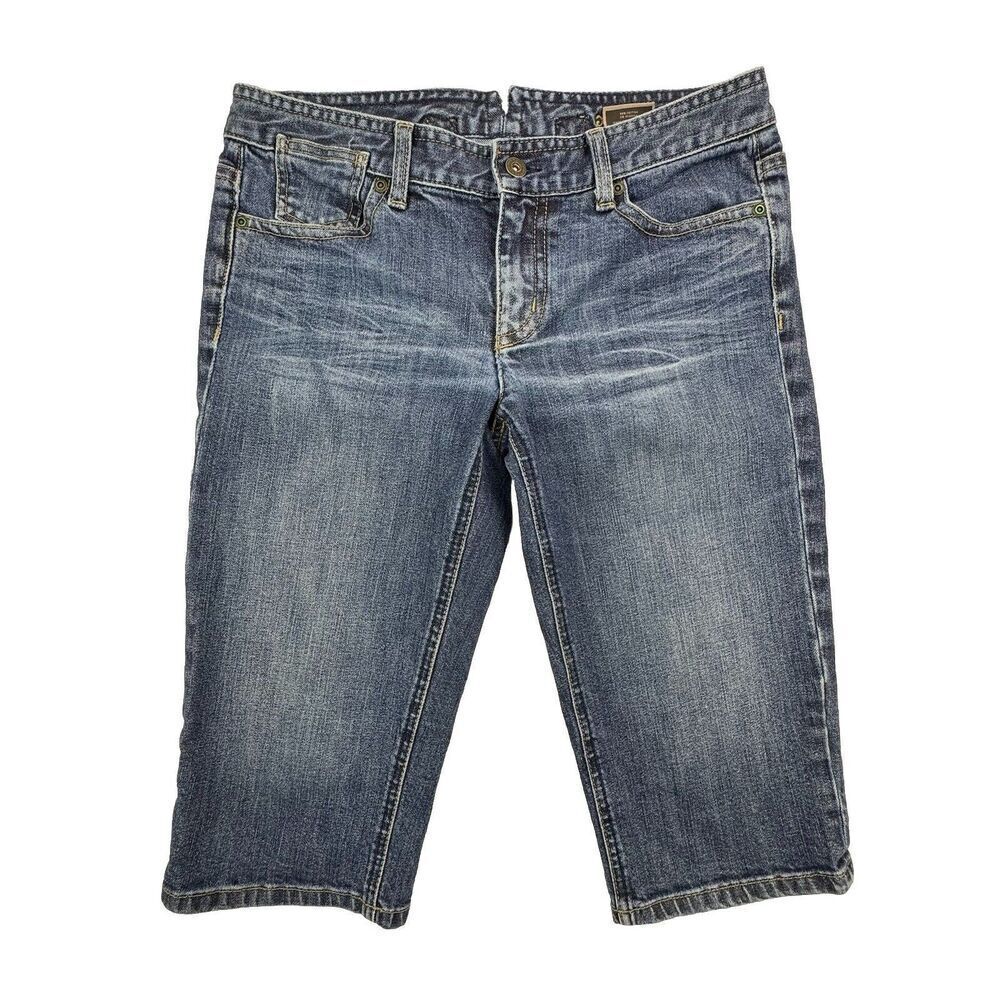 Ann Taylor Lindsey Bermuda Denim Shorts Womens 4 Mid Rise Blue Jean